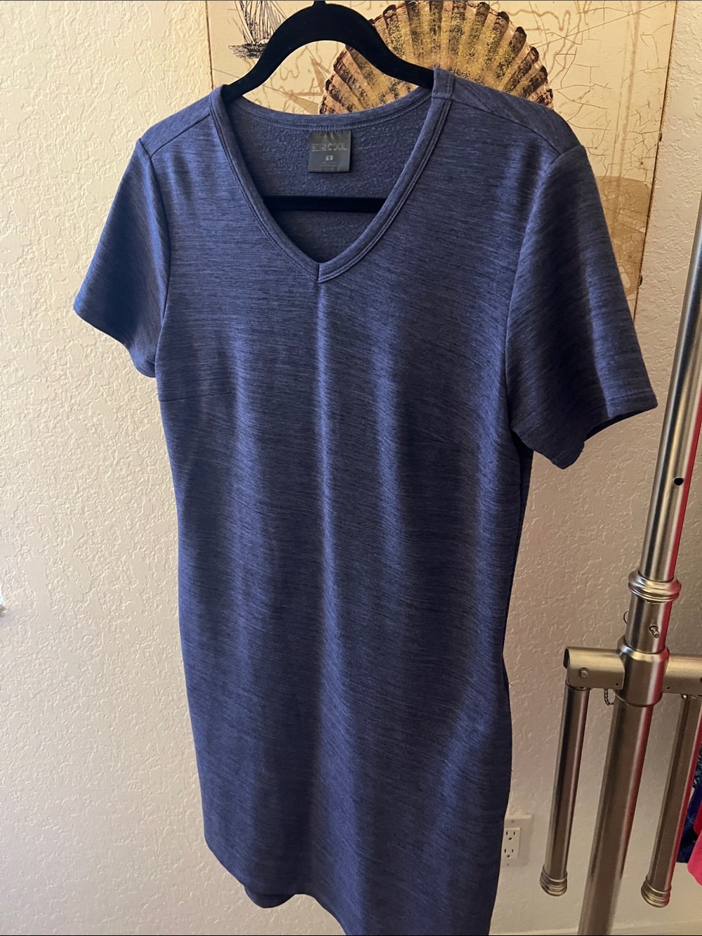 32 Degrees Blue V-Neck Short Sleeve Dress